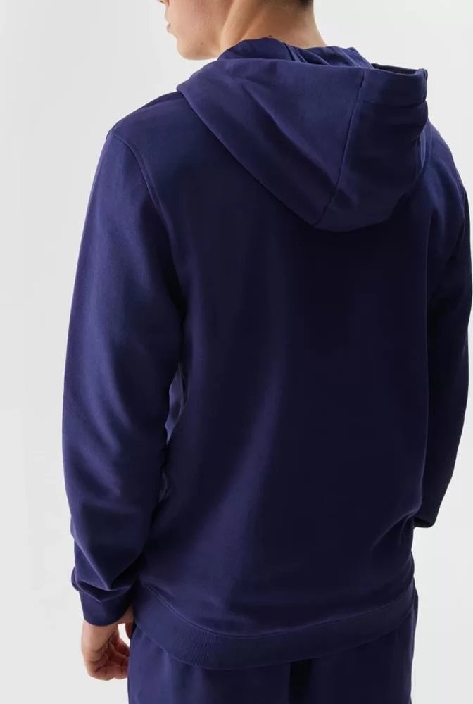 Bluza męska z kapturem 4FWSS24TSWSM0951 -rozmiar XXL (granat/ciemny fiolet) - obrazek 2