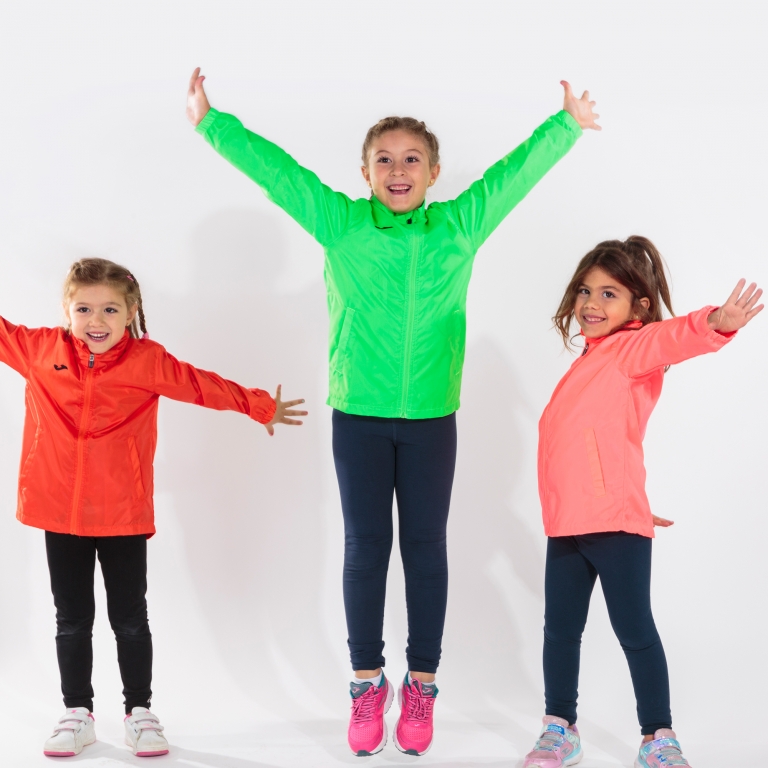 Kurtka Ortalionowa przeciwdeszczowa unisex Joma- zielony fluor - obrazek 2