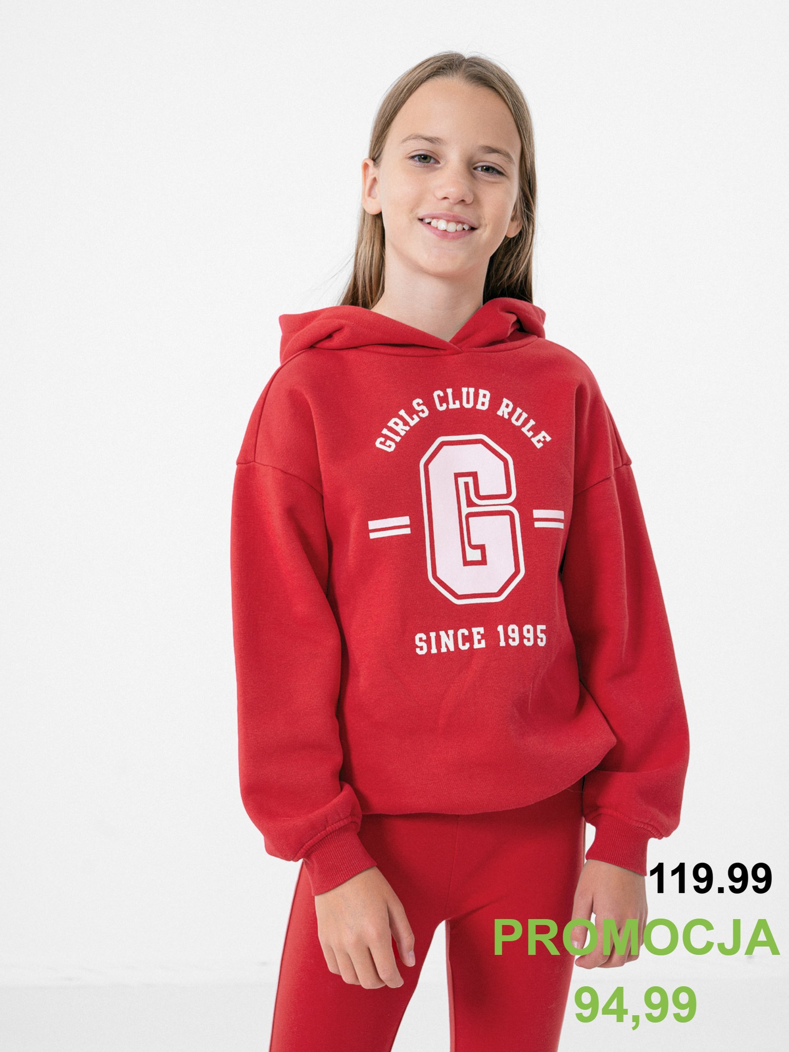 Bluza dziecięca z kapturem 4F czerwona rozmiar 146/152