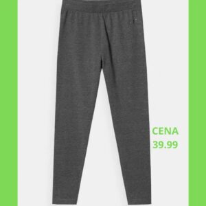 Legginsy bawełniane dziecięce 4F szare ciemne