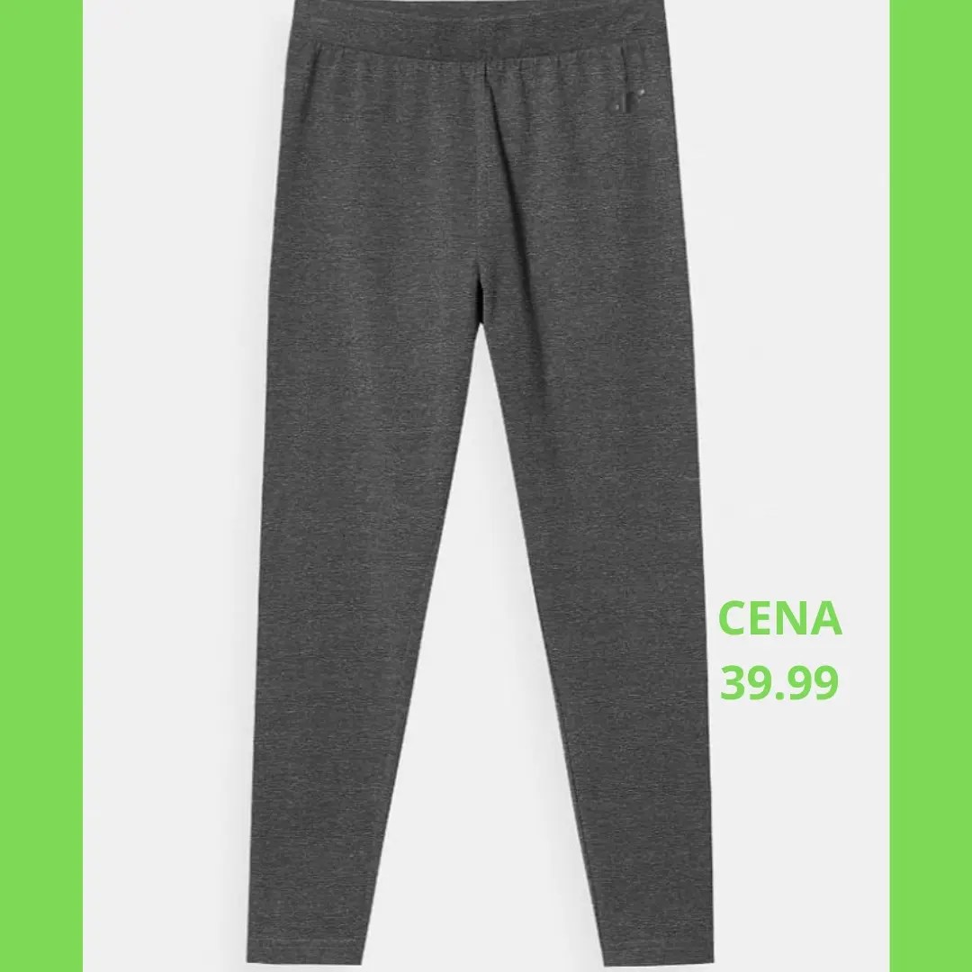 Legginsy bawełniane dziecięce 4F szare ciemne