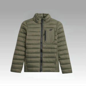 Kurtka chłopięca puchowa przejściowa 4F 4FJAW23TDJAM220 Regular Fit khaki