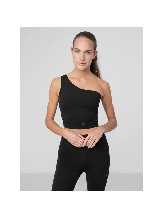 Biustonosz/Top 4F H4Z22TSD033 Czarny Slim Fit Kolekcja JOGA