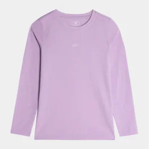 Koszulka z długim rękawem dziewczęca 4f fioletowa rozmiar 152