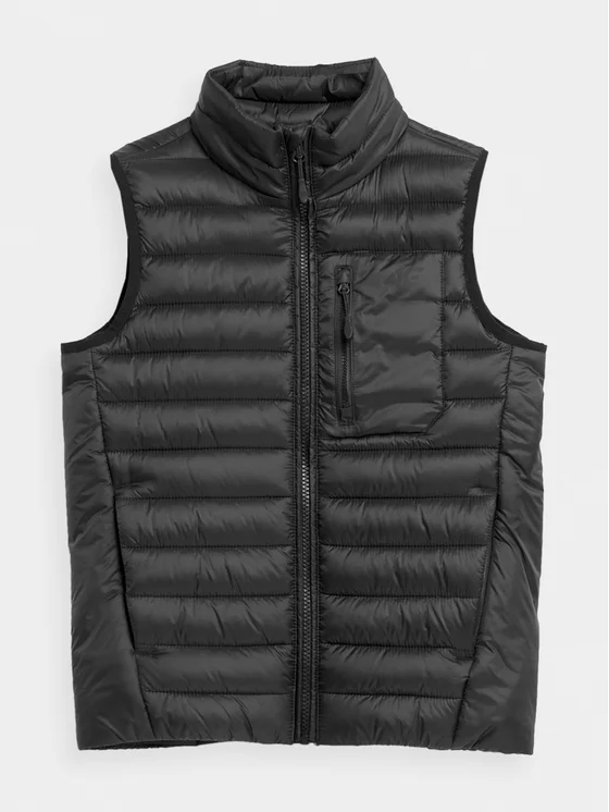 Bezrękawnik dziecięcy 4F kamizelka pikowana 4FJAW23TVJAM040 czarny