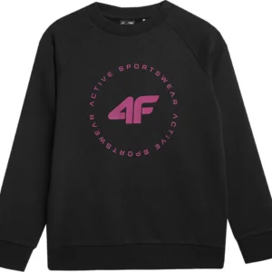 Bluza dziewczęca 4FJAW23TSWSF637 4F czarna rozmiar 158