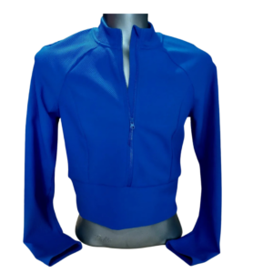 Damski longslevee crop-top slim w prążki 4F niebieski rozmiar XL dopasowany , krótki