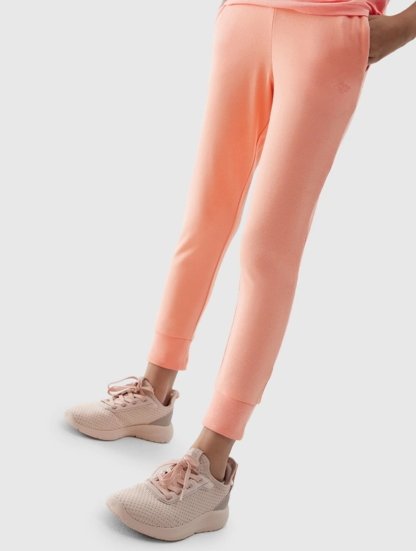 Spodnie dresowe dziecięce 4F jasny pomarańczowy