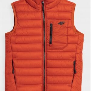 Bezrękawnik dziecięcy 4F kamizelka pikowana 4FJAW23TVJAM040 pomarańczowy