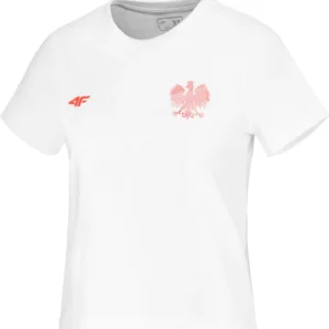 Koszulka damska Polska AW22 4F Biała rozmiar M
