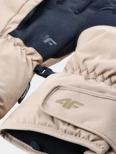 Rękawice narciarkie męskie 4F 4FWAW23AFGLM107 beżowe- rozmiar M - obrazek 2