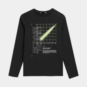 Koszulka dziecięca 4F 4FJAW23TLONM139 czarna rozmiar 164