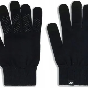 Rękawiczki dzianinowe 4F Unisex czarne - rozmiar S/M