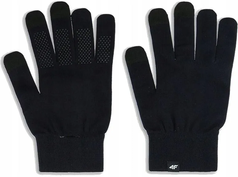 Rękawiczki dzianinowe 4F Unisex czarne - rozmiar S/M