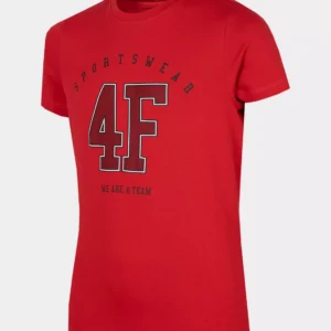 Koszulka dziecięca 4F HJZ22-JTSM008 czerwona rozmiar 140