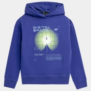 Bluza dziecięca z kapturem 4F 4FJAW23TSWSM632 niebieska rozmiar 146