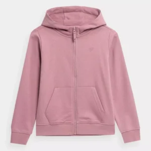 Bluza dziecięca z kapturem rozpinana 4F 4FJSS23TSWSF216 różowa