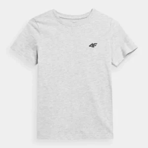 Koszulka bawełniana dziecięca 4F jasna szara
