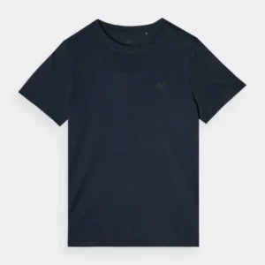 Koszulka bawełniana dziecięca 4F granatowa