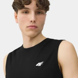 Koszulka bezrękawnik męski bawełniany 4F czarny- rozmiar M